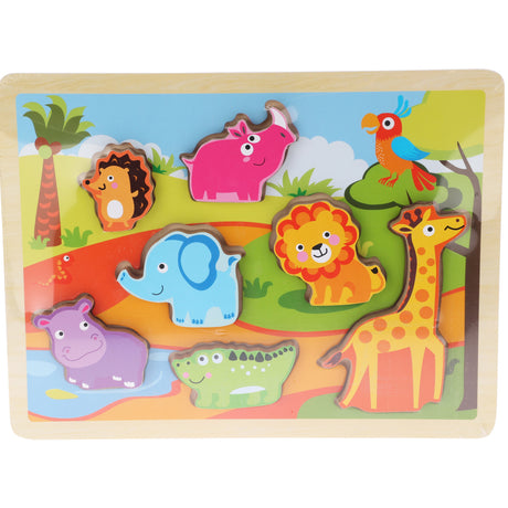 Puslespill i Tre | 7 Deler | 3 Design | Jungle, Gård, Hav