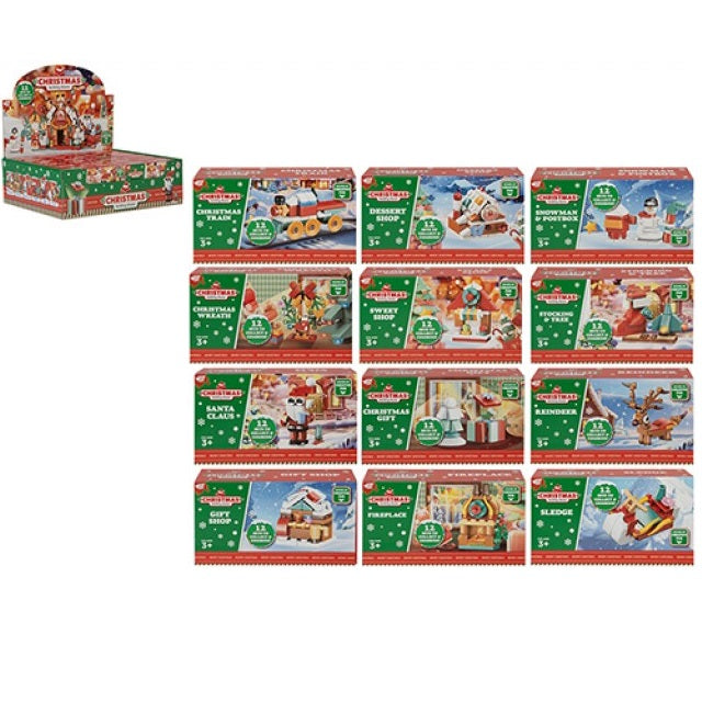 Julebyggesett Serie B | 12 Assorterte Modeller | Wizz Toys