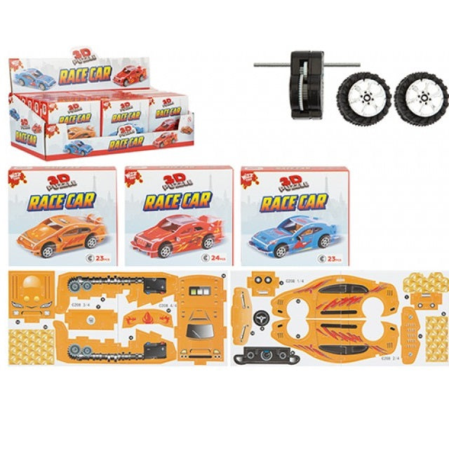 3D Racerbil byggesett med Pull-Back | Wizz Toys