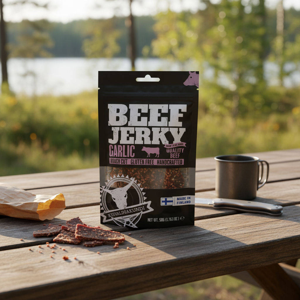 Kuivalihakundi Beef Jerky med Hvitløk 40g
