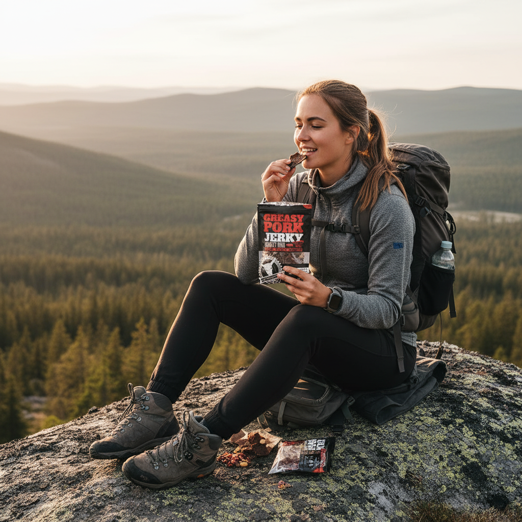 Kuivalihakundi Greasy Pork Jerky Røkt BBQ 150g