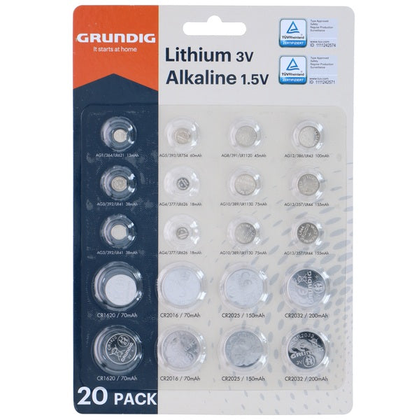 Grundig Various Button Cell Battery 20 - pack