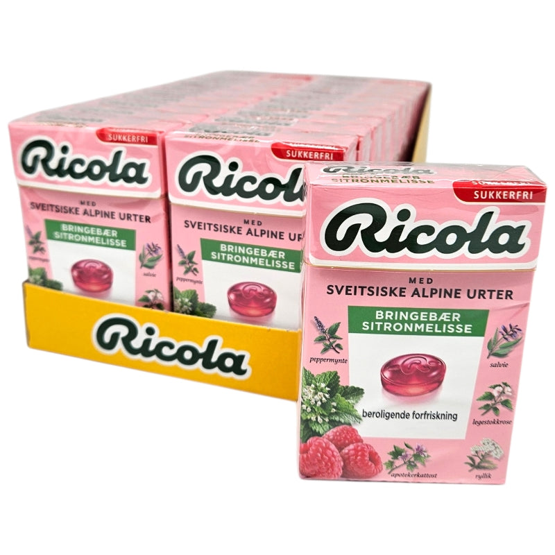 Ricola Bringebær & Sitron Sukkerfri 20x50g | Storpakk