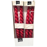 Unik Tvinnede Julelys Rød 24cm 12x2pk | Storpakk 24 Lys