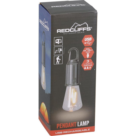 Oppladbar Lampe 17cm med USB | Redcliffs Campinglykt