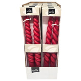 Unik Tvinnede Julelys Rød 24cm 12x2pk | Storpakk 24 Lys