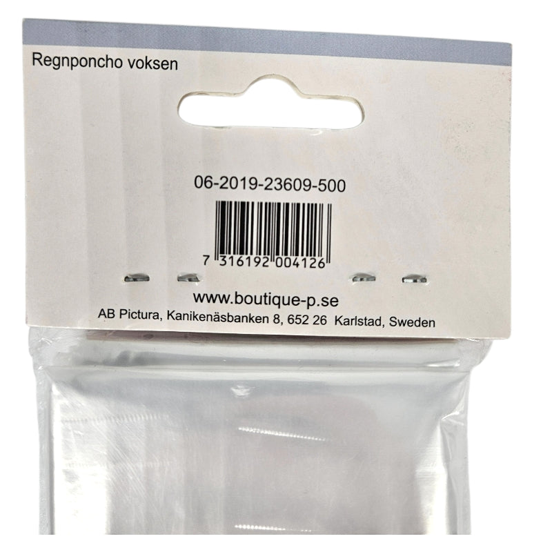 Regnponcho Gjennomsiktig Barn/Voksen 1pk