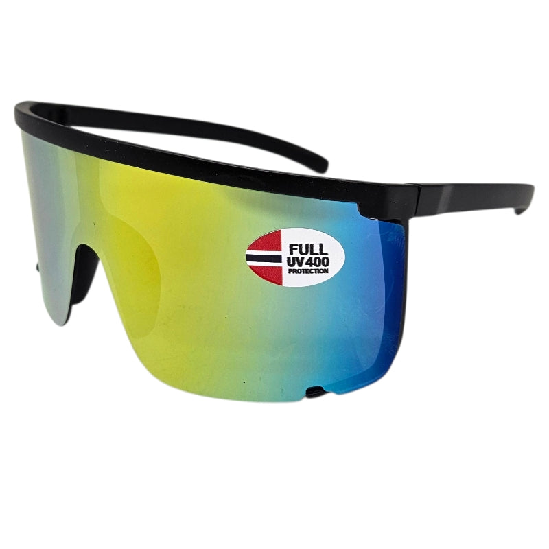 Sportsbrille Big Lens | Sort med farget glass | Fastshades