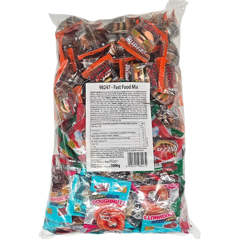 Gummi Zone Fast Food Blanding 1kg | Storpakk