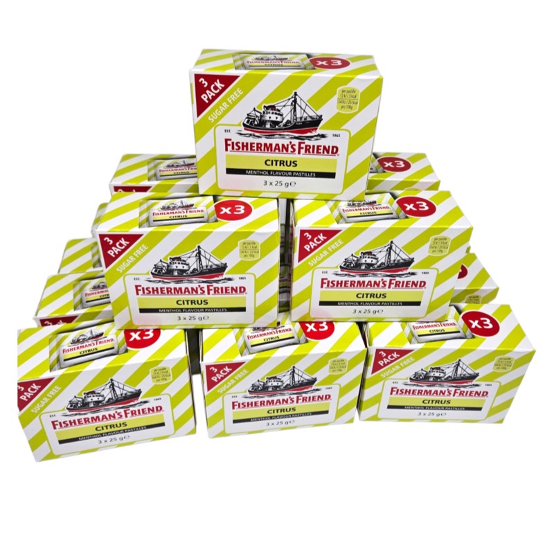 Fisherman's Friend Citrus 16x3pk | Storpakk (48 poser) | Sukkerfri