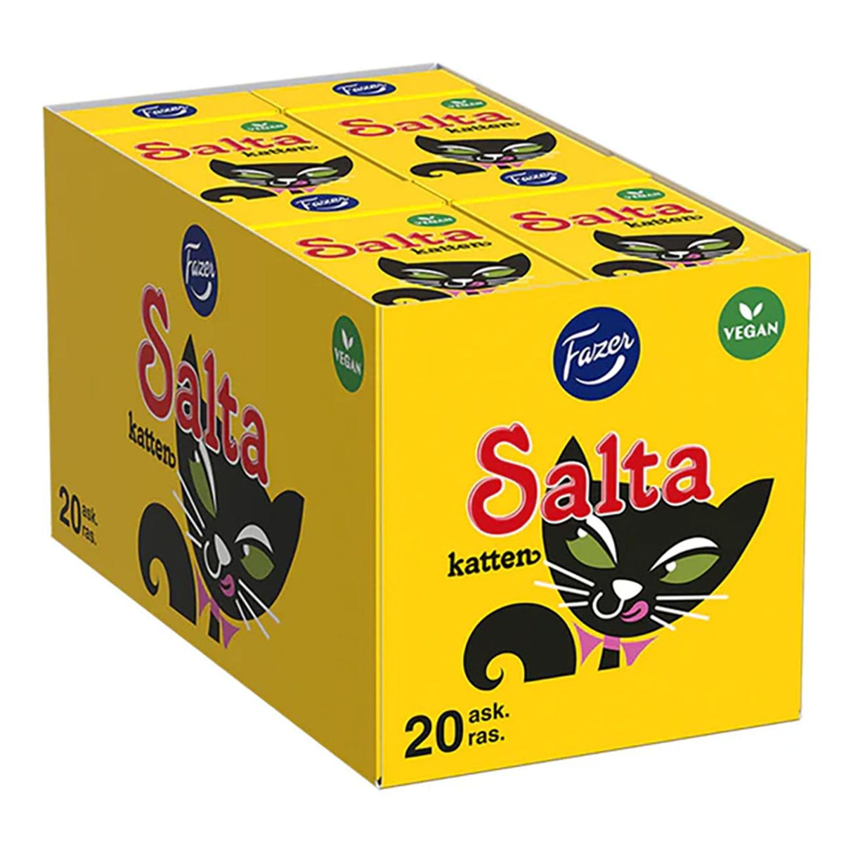 Fazer Salt Katt Pastilleske 20x38g | Storpakk