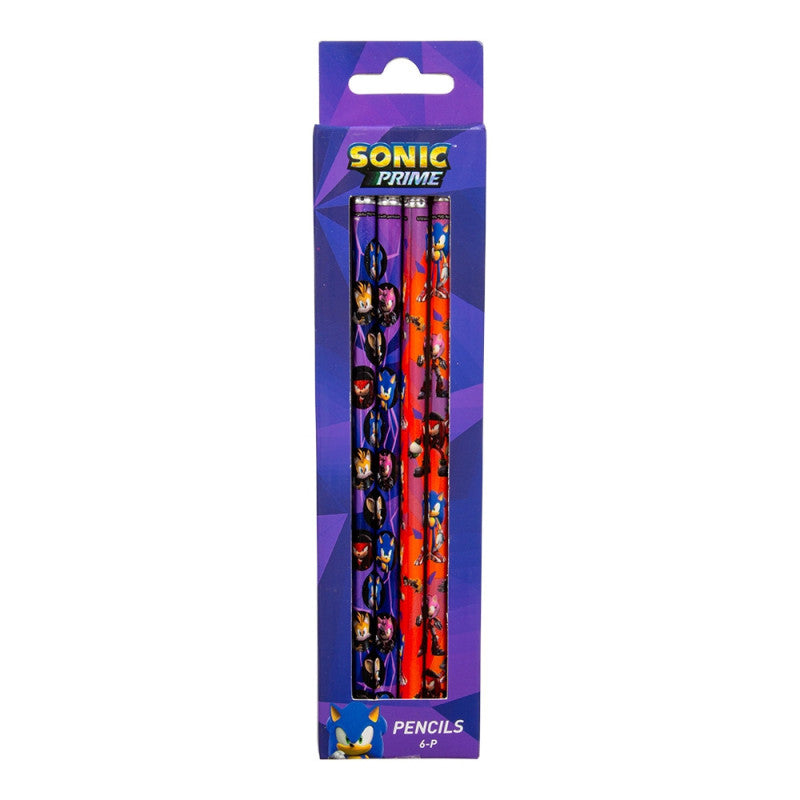 Sonic Prime Blyanter med Viskelær 6pk
