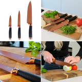 Knivsett Rosegull 3 Deler | Scandinavian Collection
