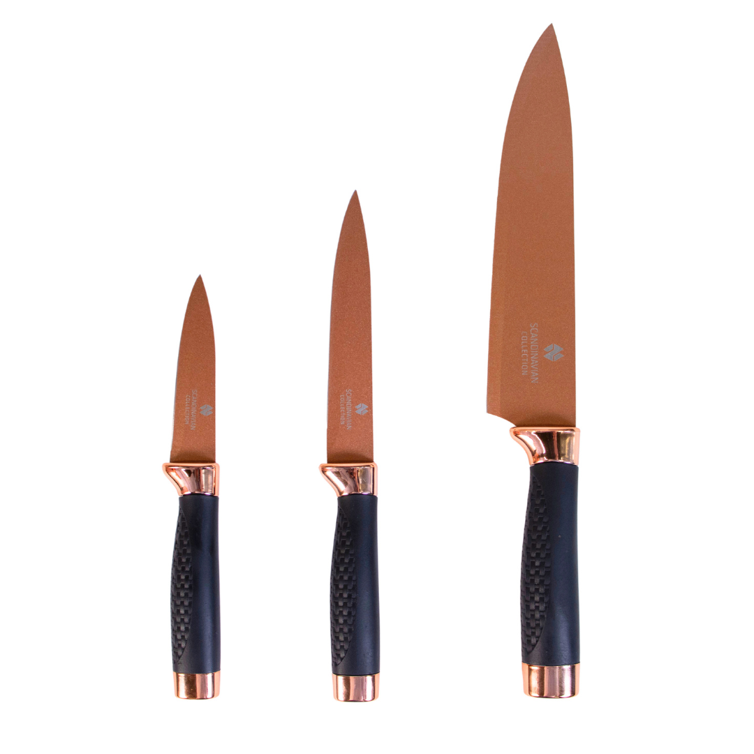 Knivsett Rosegull 3 Deler | Scandinavian Collection