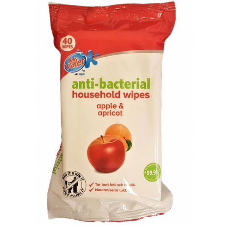 Antibakteriell Wipes Eple & Aprikos 32x40pk | Storpakk