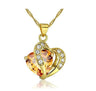 Heart Necklace Crystal Gold | Multiple Colors