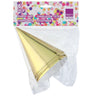 Party Hats 6pk Gold/Silver Metallic