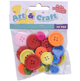 Round Wooden Buttons Mix 30pk | 2asks
