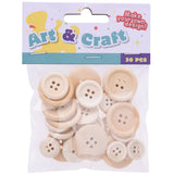 Round Wooden Buttons Mix 30pk | 2asks