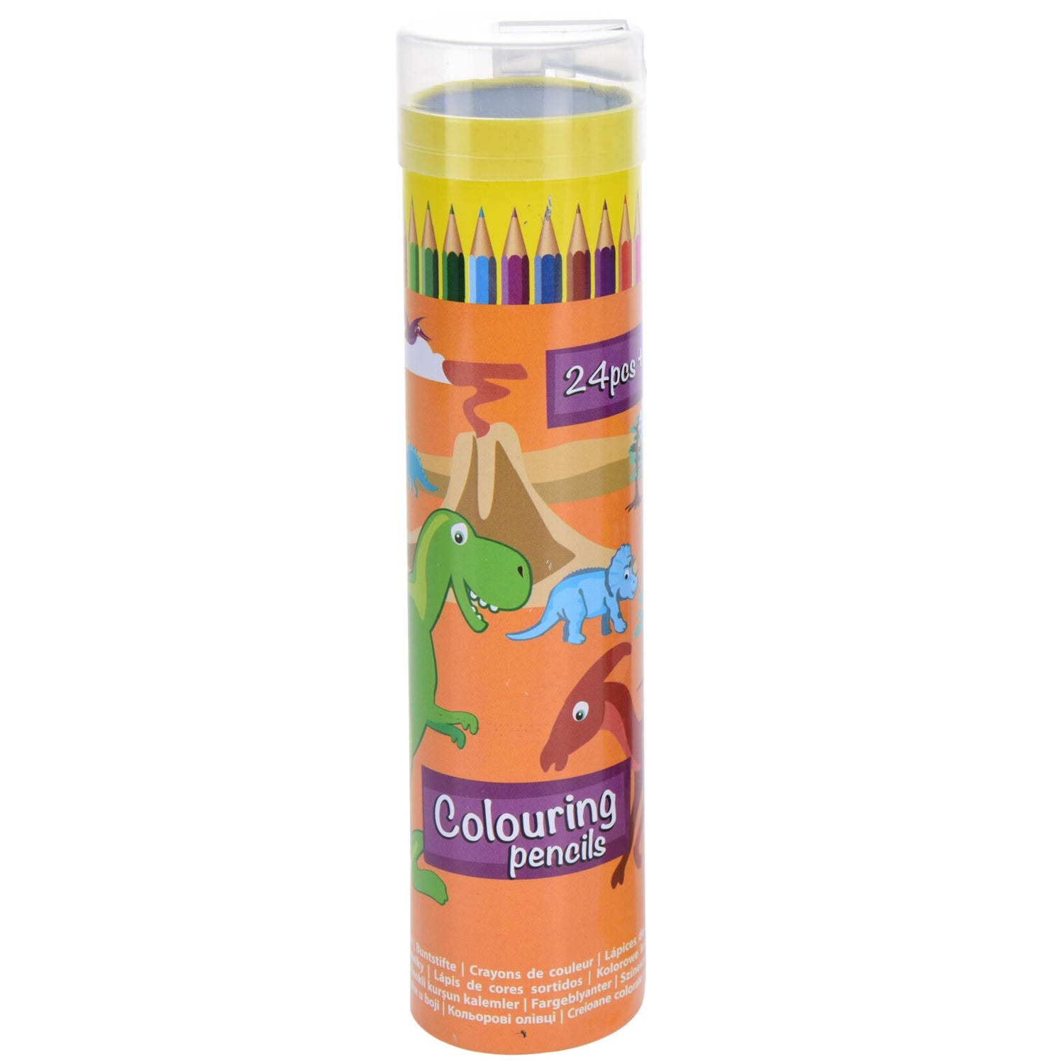 Colored pencils in container with sharpeners 24pcs