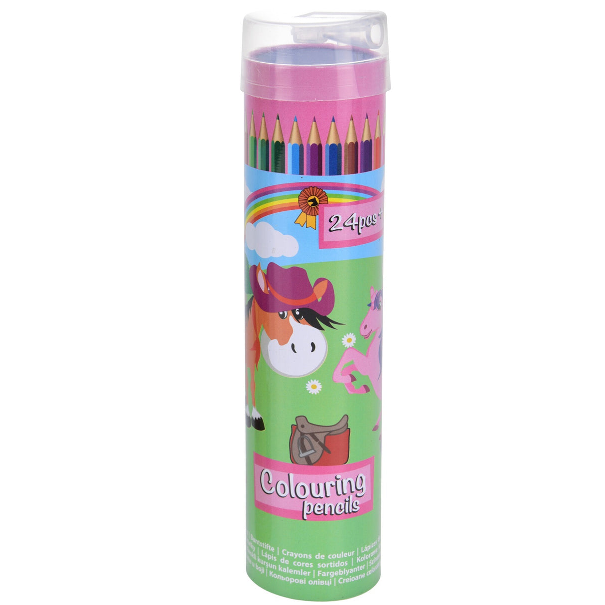 Colored pencils in container with sharpeners 24pcs