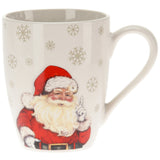 Christmas Mug in Porcelain | Classic Santa Claus Motif 340ml | 4asst.