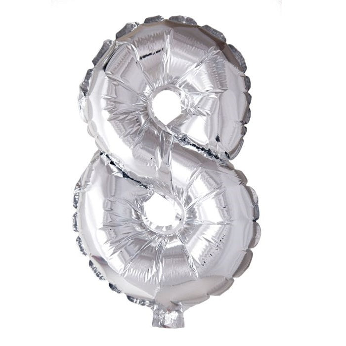 Tinka Foil Number Balloons Silver 41 cm