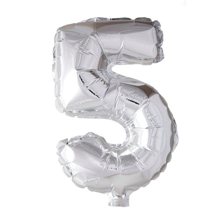 Tinka Foil Number Balloons Silver 41 cm
