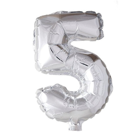 Tinka Foil Number Balloons Silver 41 cm