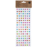 Hjerteformet Diamant Klistremerker 119stk | 3ass