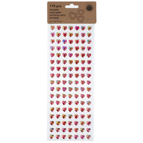 Hjerteformet Diamant Klistremerker 119stk | 3ass
