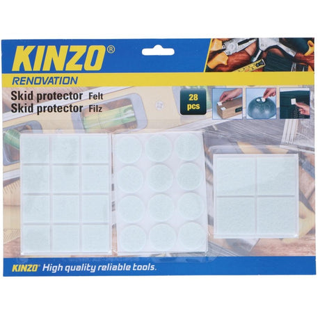 Kinzo Møbelknotter Filt 28 pk | Sort eller Hvit | Gulvbeskytter