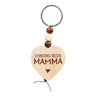 Keychain with wooden heart | World's best mom, dad and others.