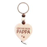 Keychain with wooden heart | World's best mom, dad and others.