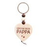 Keychain with wooden heart | World's best mom, dad and others.