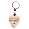 Keychain with wooden heart | World's best mom, dad and others.