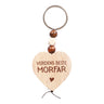 Keychain with wooden heart | World's best mom, dad and others.