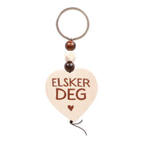 Nøkkelring med trehjerte | Elsker deg / Verdens Beste