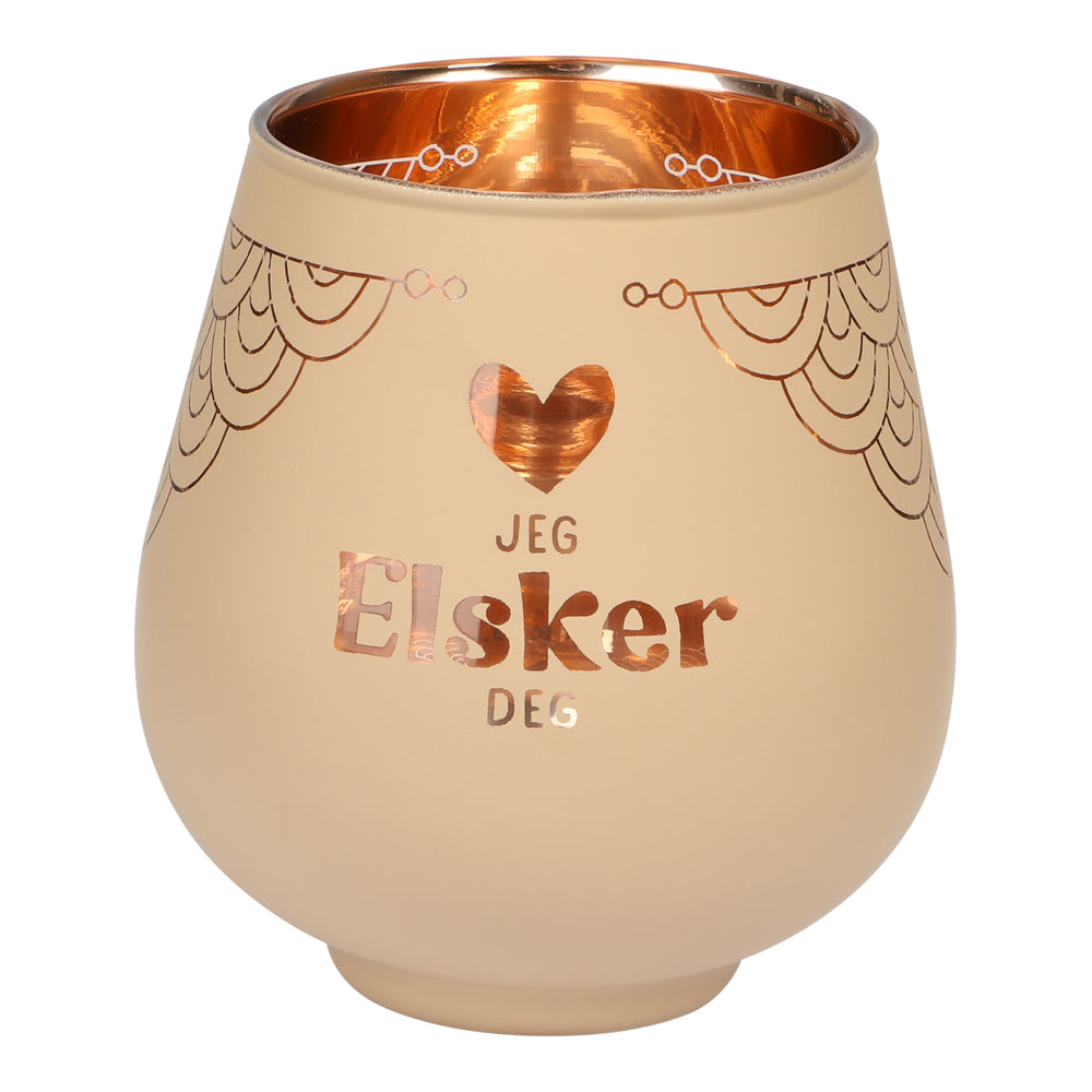 Telysholder - Personlig gave | Ulike tekster | Kobberfarget