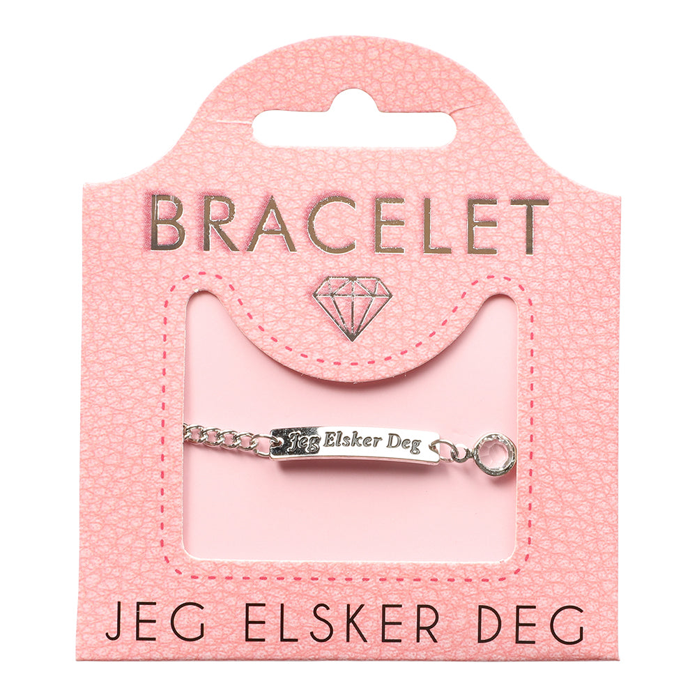 Personlig armbånd med tekst og glasskrystall | Gavetips