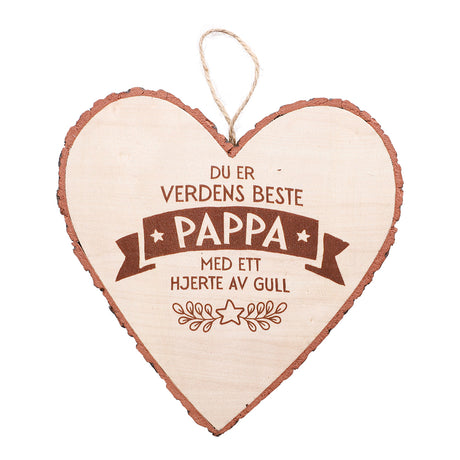 Personlig gave - Hjerteformet Treskilt for vegg og kommode