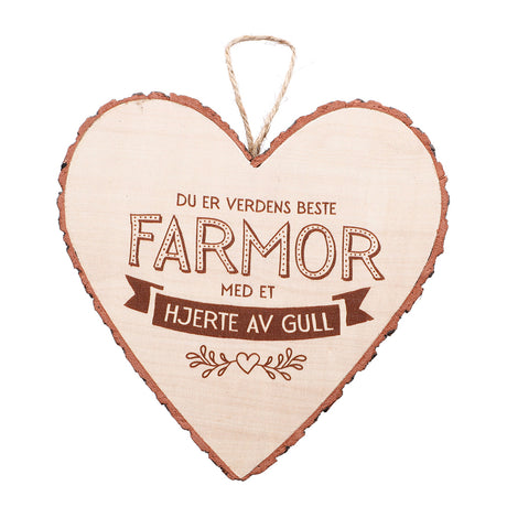 Personlig gave - Hjerteformet Treskilt for vegg og kommode