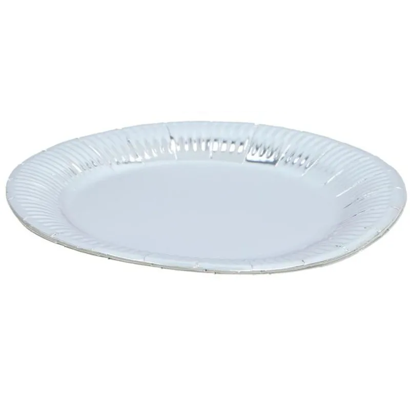 Papptallerkener 6pk 23cm Gull/Sølv Metallic