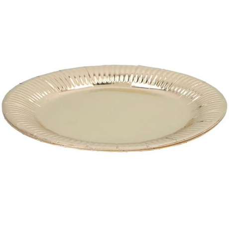 Papptallerkener 6pk 23cm Gull/Sølv Metallic
