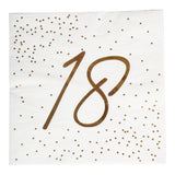 Napkins Gold Foil | 18, 20, 30, 40, 50, 60 and 70 - anniversary | 33x33 cm | 16 - pack