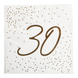 Napkins Gold Foil | 18, 20, 30, 40, 50, 60 and 70 - anniversary | 33x33 cm | 16 - pack