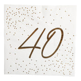 Napkins Gold Foil | 18, 20, 30, 40, 50, 60 and 70 - anniversary | 33x33 cm | 16 - pack