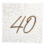 Napkins Gold Foil | 18, 20, 30, 40, 50, 60 and 70 - anniversary | 33x33 cm | 16 - pack