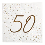 Napkins Gold Foil | 18, 20, 30, 40, 50, 60 and 70 - anniversary | 33x33 cm | 16 - pack