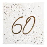 Napkins Gold Foil | 18, 20, 30, 40, 50, 60 and 70 - anniversary | 33x33 cm | 16 - pack